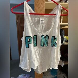 Victoria Secret Pink, White Tank Top